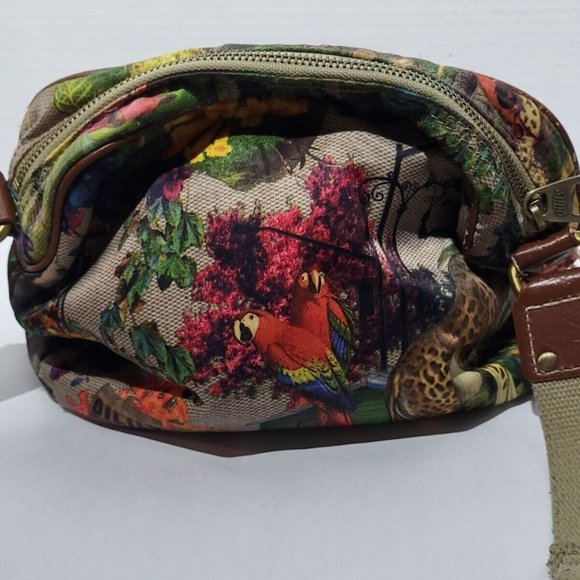 OILILY Boho Tropical Floral Print Satin Crossbody Bag - Picture 2 of 8